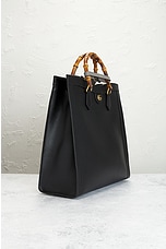 FWRD Renew Gucci Bamboo Diana 2 Way Tote Bag in Black, view 4, click to view large image.