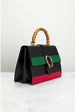 FWRD Renew Gucci Bamboo Dionysus 2 Way Handbag in Black, view 4, click to view large image.