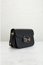 FWRD Renew Gucci Leather Horsebit Shoulder Bag in Black, view 4, click to view large image.