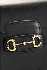 FWRD Renew Gucci Leather Horsebit Shoulder Bag in Black, view 5, click to view large image.