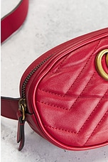 FWRD Renew Gucci GG Marmont Waist Bag in Red, view 5, click to view large image.