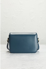 FWRD Renew Celine Triomphe Shoulder Bag in Blue, view 3, click to view large image.