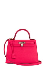 FWRD Renew Hermes Epsom Kelly 25 Handbag in Pink, view 1, click to view large image.