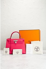 FWRD Renew Hermes Epsom Kelly 25 Handbag in Pink, view 7, click to view large image.