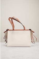 FWRD Renew Loewe Cushion Tote Small Bag in Light Oat, view 3, click to view large image.