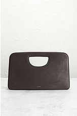 FWRD Renew The Row Ew Austin Top Handle Bag in Dark Brown PLD, view 2, click to view large image.