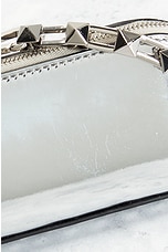 FWRD Renew Valentino Garavani Rockstud Mini Clutch in Silver, view 6, click to view large image.