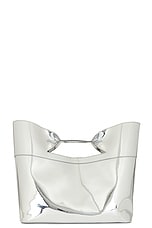 FWRD Renew Alexander McQueen the Bow Large Bag in Silver, view 1, click to view large image.