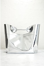 FWRD Renew Alexander McQueen the Bow Large Bag in Silver, view 2, click to view large image.