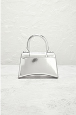 FWRD Renew Balenciaga Xs Hourglass Top Handle Bag in Silver, view 3, click to view large image.