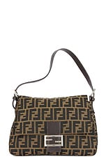 FWRD Renew Fendi Zucca Mama Baguette Shoulder Bag in Brown, view 1, click to view large image.