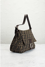 FWRD Renew Fendi Zucca Mama Baguette Shoulder Bag in Brown, view 4, click to view large image.