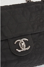 FWRD Renew Chanel Camelia Quilted Canvas Flap Shoulder Bag in Black, view 5, click to view large image.