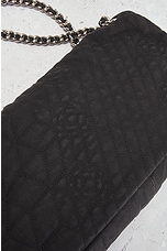 FWRD Renew Chanel Camelia Quilted Canvas Flap Shoulder Bag in Black, view 7, click to view large image.