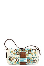 FWRD Renew Fendi Mama Embroidered Baguette Shoulder Bag in White, view 1, click to view large image.