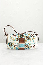 FWRD Renew Fendi Mama Embroidered Baguette Shoulder Bag in White, view 2, click to view large image.