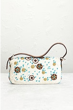 FWRD Renew Fendi Mama Embroidered Baguette Shoulder Bag in White, view 3, click to view large image.
