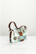 FWRD Renew Fendi Mama Embroidered Baguette Shoulder Bag in White, view 4, click to view large image.