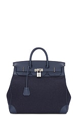 FWRD Renew Hermes Haut A Courroies 40 Handbag in Blue, view 1, click to view large image.