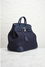 FWRD Renew Hermes Haut A Courroies 40 Handbag in Blue, view 4, click to view large image.
