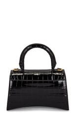 FWRD Renew Balenciaga XS Hourglass Top Handle Bag in Black, view 2, click to view large image.