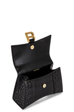 FWRD Renew Balenciaga XS Hourglass Top Handle Bag in Black, view 4, click to view large image.
