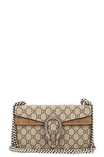FWRD Renew Gucci GG Supreme Dionysus Chain Shoulder Bag in Beige, view 1, click to view large image.