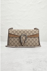FWRD Renew Gucci GG Supreme Dionysus Chain Shoulder Bag in Beige, view 2, click to view large image.