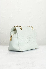 FWRD Renew Chanel Quilted Caviar Chain Tote Bag in Light Blue, view 4, click to view large image.