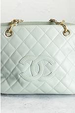FWRD Renew Chanel Quilted Caviar Chain Tote Bag in Light Blue, view 8, click to view large image.
