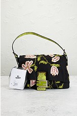FWRD Renew Fendi Mama Embroidered Baguette Shoulder Bag in Black, view 9, click to view large image.