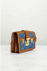 FWRD Renew Louis Vuitton Monogram Denim Trunk Shoulder Bag in Blue, view 4, click to view large image.