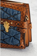 FWRD Renew Louis Vuitton Monogram Denim Trunk Shoulder Bag in Blue, view 8, click to view large image.