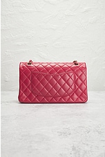 FWRD Renew Chanel Quilted Lambskin Double Flap Shoulder Bag in Red, view 3, click to view large image.