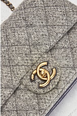 FWRD Renew Chanel Tweed Flap Bag in Grey, view 5, click to view large image.