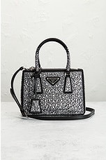 FWRD Renew Prada Galleria Crystal Handbag in Black, view 2, click to view large image.
