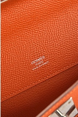 FWRD Renew Hermes Feu Veau Epsom Kelly Pochette Handbag in Orange, view 6, click to view large image.