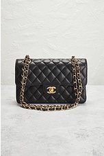 FWRD Renew Chanel Small Quilted Caviar Chain Flap Bag in Black, view 2, click to view large image.
