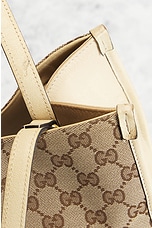 FWRD Renew Gucci Horsebit Canvas Tote Bag in Beige, view 7, click to view large image.