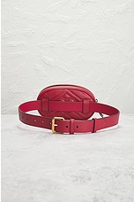 FWRD Renew Gucci GG Marmont Quilted Leather Belt Bag in Red, view 3, click to view large image.