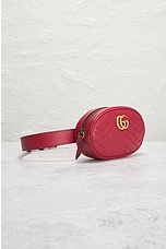 FWRD Renew Gucci GG Marmont Quilted Leather Belt Bag in Red, view 4, click to view large image.
