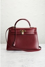 FWRD Renew Hermes Kelly 32 Handbag in Burgundy, view 2, click to view large image.