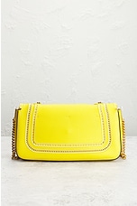 FWRD Renew Fendi Embroidered Leather Shoulder Bag in Yellow, view 3, click to view large image.