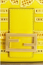 FWRD Renew Fendi Embroidered Leather Shoulder Bag in Yellow, view 6, click to view large image.