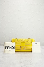FWRD Renew Fendi Embroidered Leather Shoulder Bag in Yellow, view 8, click to view large image.