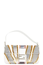 FWRD Renew Fendi Sequin Baguette Shoulder Bag in White, view 1, click to view large image.