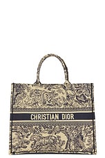 FWRD Renew Dior Toile De Jouy Canvas Book Tote Bag in Beige, view 1, click to view large image.