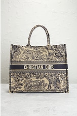 FWRD Renew Dior Toile De Jouy Canvas Book Tote Bag in Beige, view 2, click to view large image.