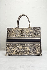 FWRD Renew Dior Toile De Jouy Canvas Book Tote Bag in Beige, view 3, click to view large image.