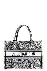 FWRD Renew Dior Toile De Jouy Canvas Book Tote Bag in Grey, view 1, click to view large image.